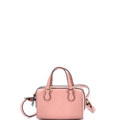 Super Mini Convertible Boston Bag Jumbo GG Embossed Leather