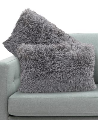 Textured Fluffy Decorative Pillow, 12" x 20"