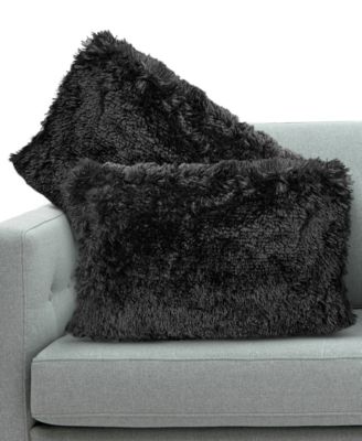 Textured Fluffy Decorative Pillow, 12" x 20"
