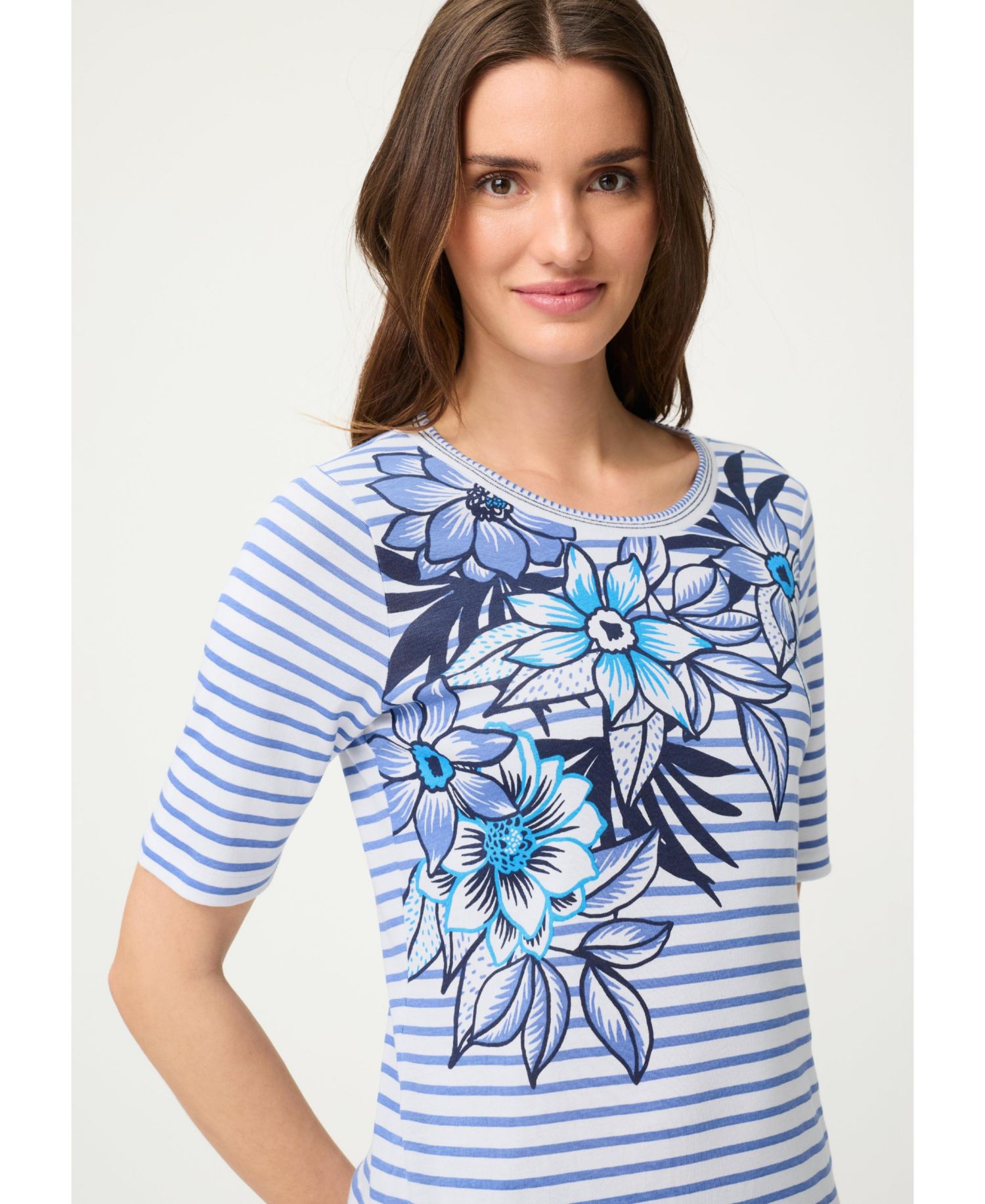 Women's Stripe Placement Print T-Shirt