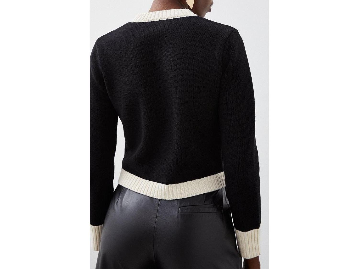Women's Cotton Cropped Knit Boxy Cardigan
