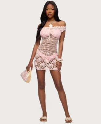 Women's Paraiso Off Shoulder Crochet Mini Dress
