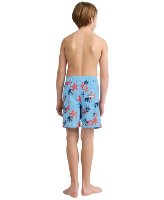 Boys' 8-18 Floral Pull-On Swim Trunks