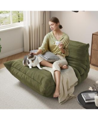 Modular Sectional Sofa, L-Shaped Bean Bag Couch with Deep Seat for Living Room