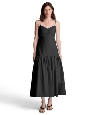 Women's Sweetheart Neck Bubble Flounce Midi Dress