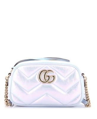 Small GG Marmont Shoulder Bag Chevron Iridescent Leather