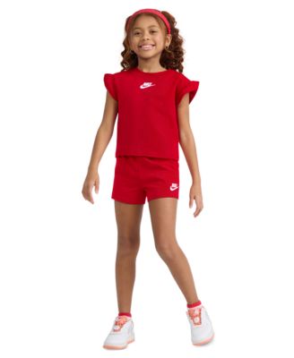 Girls' 4-6X Crewneck French Terry T-Shirt and Shorts, 2-Piece Set