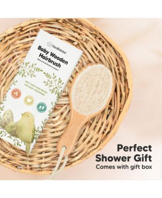 Baby Hair Brush Petite, Oval Cradle Cap Brush, Soft Baby Brush for Infant, Newborn Hairbrush for Girls, Boys, Baby Scalp Brush