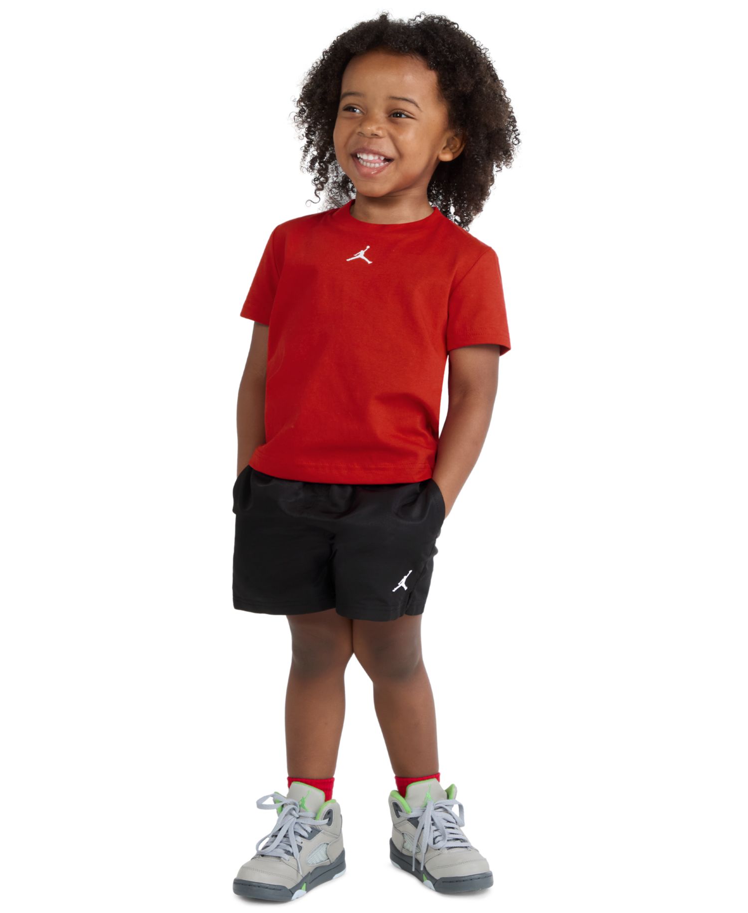 Boys' 2T-7 Dri-FIT Crewneck Jersey T-Shirt and Mesh Shorts, 2-Piece Set