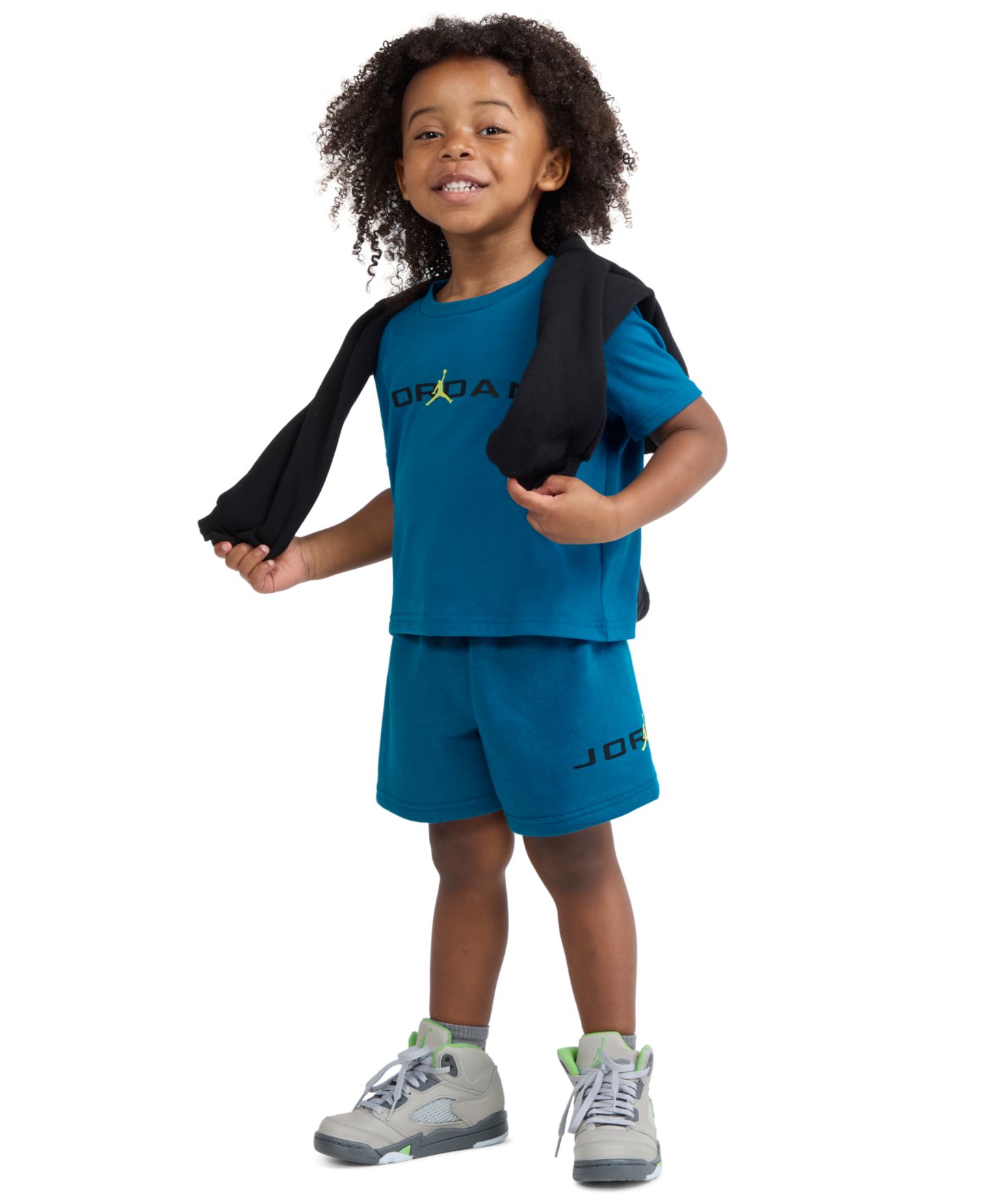 Комплект Jordan T-Shirt and Shorts, 2-Piece Set для мальчиков-малышей, цвет: Зелёный — фото 2