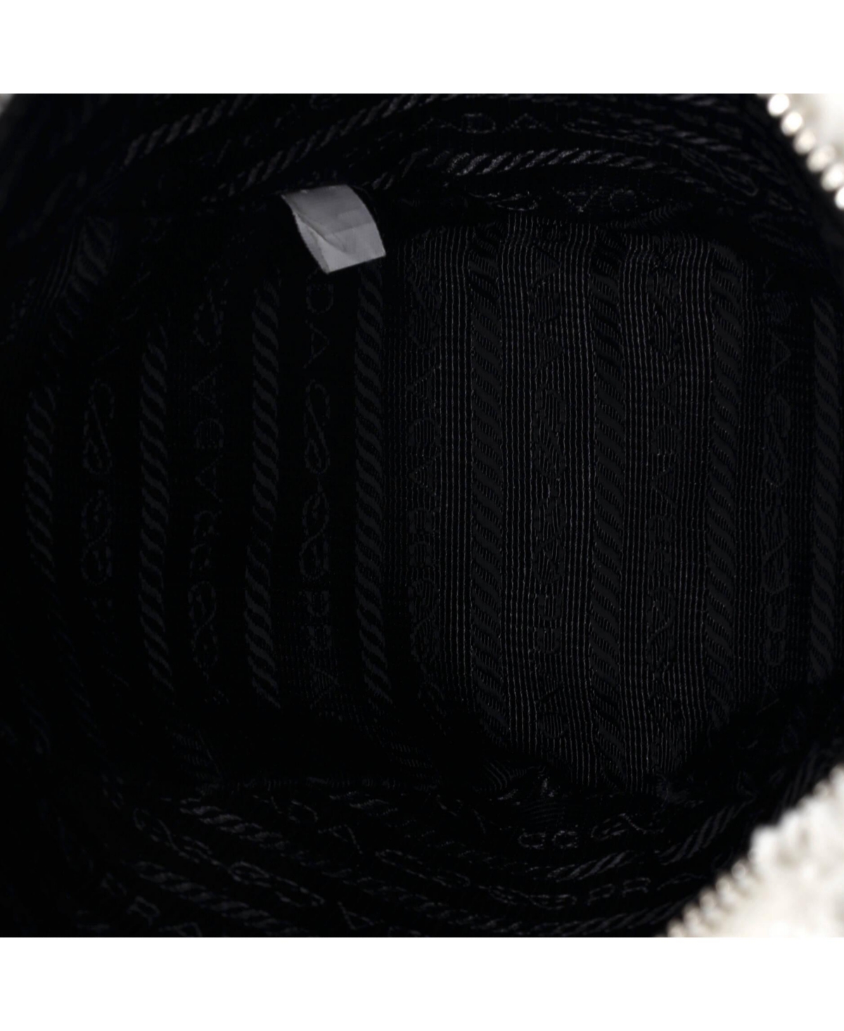 Pre-Owned Prada Mini Triangle Logo Zip Crossbody Bag Shearling