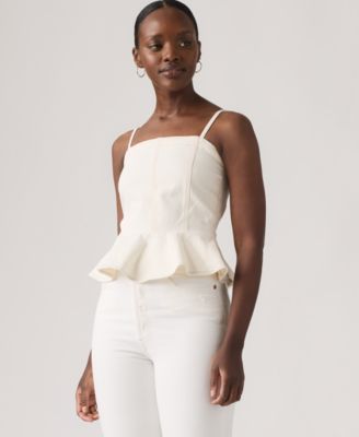 Women's Anderson Sleeveless Cotton Flounce Top