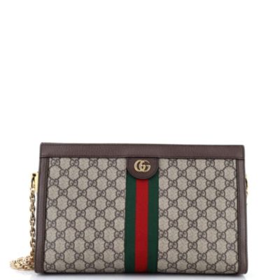 Medium Ophidia Chain Shoulder Bag GG Coated Canvas