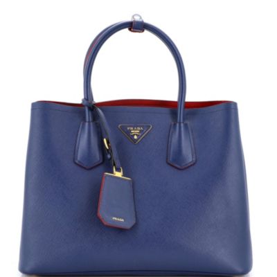Medium Cuir Double Tote Saffiano Leather