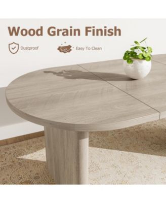 70.8 Inch Oval Dining Table with Upholstered Dining Chairs, Kitchen Table with Sturdy Wooden Base, High Back Dining Chair with Wood Legs