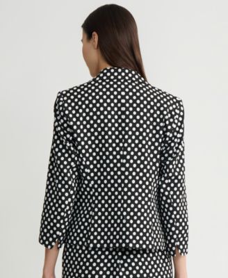 Women's Polka Dot Jacquard Blazer, Regular & Petite