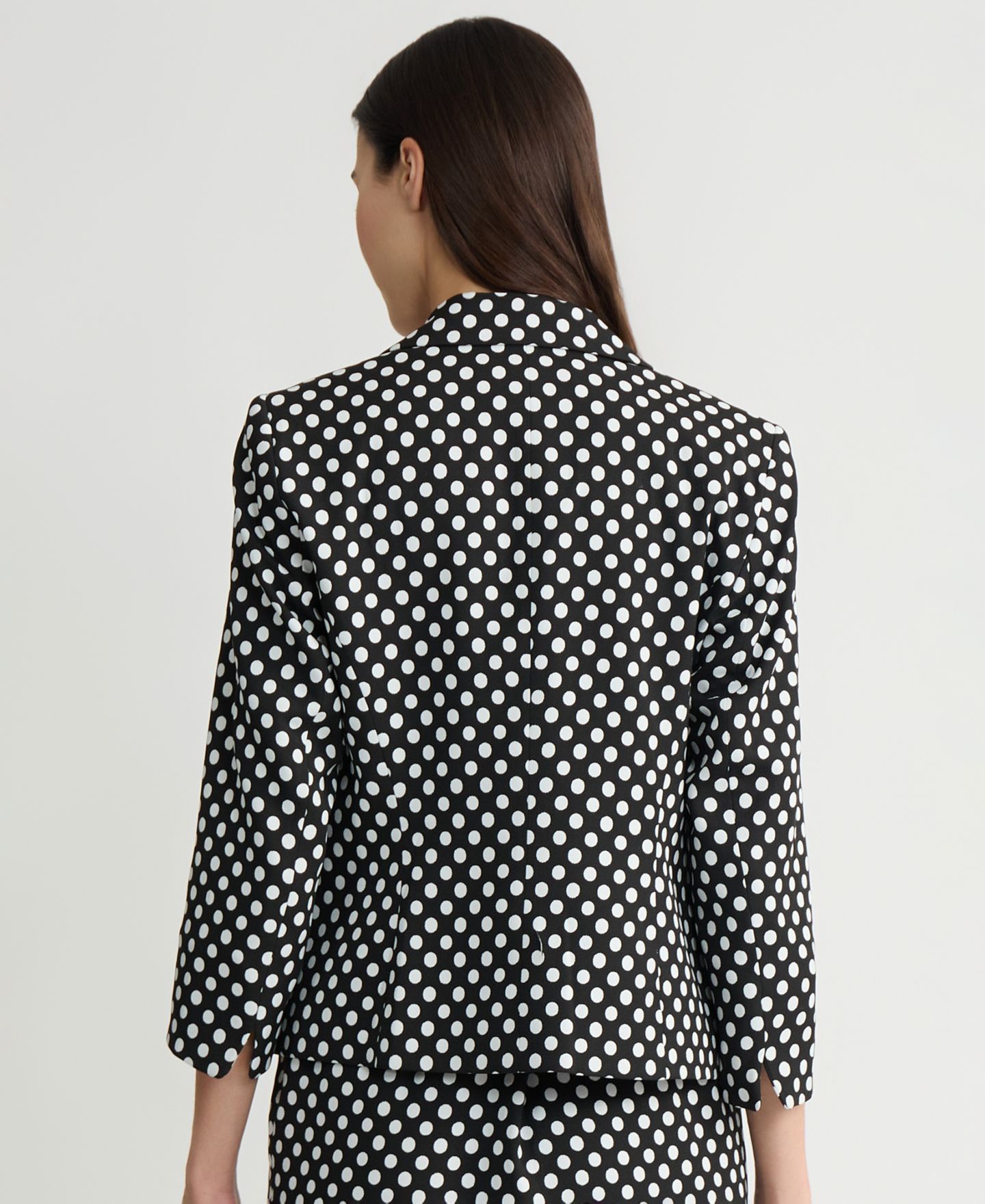 Женский пиджак Kasper Polka Dot Jacquard Blazer, Regular & Petite, цвет: Чёрный / Белый — фото 6