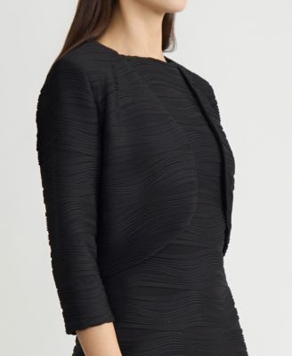 Women's Wave Knit 3/4-Sleeve Shrug, Regular & Petite