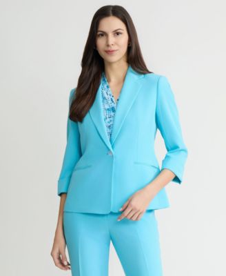 Women's Cuffed-Sleeve One-Button Blazer, Regular & Petite