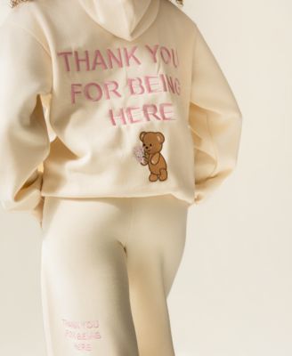 Juniors' Thank You For Being Here Hooded Sweatshirt