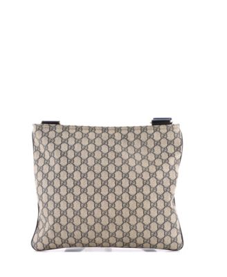 Large Zip Top Messenger Bag GG Coated Canvas