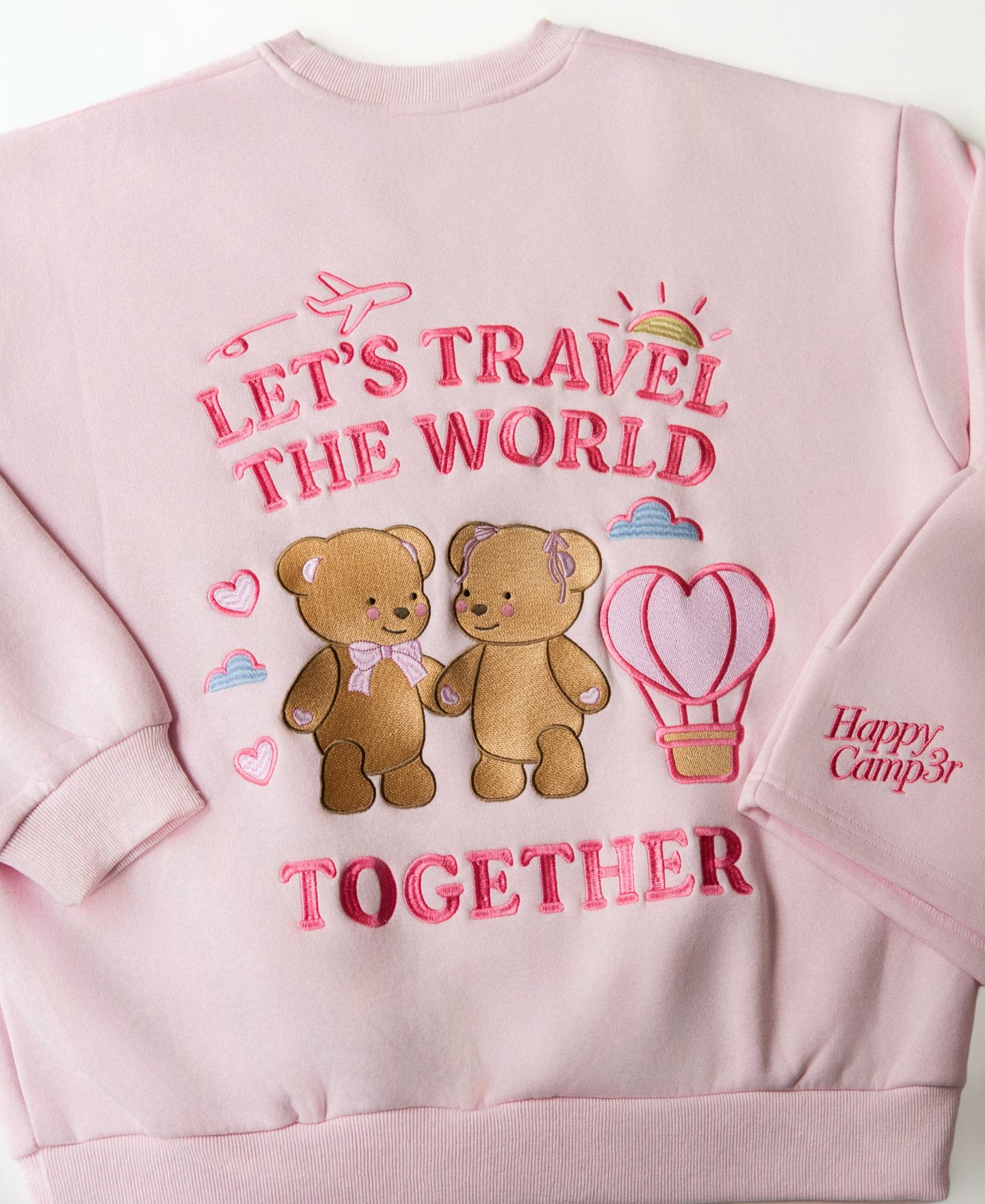 Женский свитшот The Happy Camp3r Juniors' Travel Together Embroidered Crewneck, цвет: Розовый — фото 4