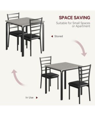 Dining Table for 2, Small Square kitchen Dinner Table Set for 2,Space Saving Wood Modern Dinette With Upholstered,Dining Room Furniture
