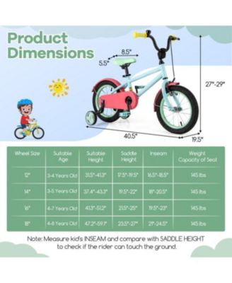 Kids Bike with Adjustable Handlebar and Saddle-14 inches