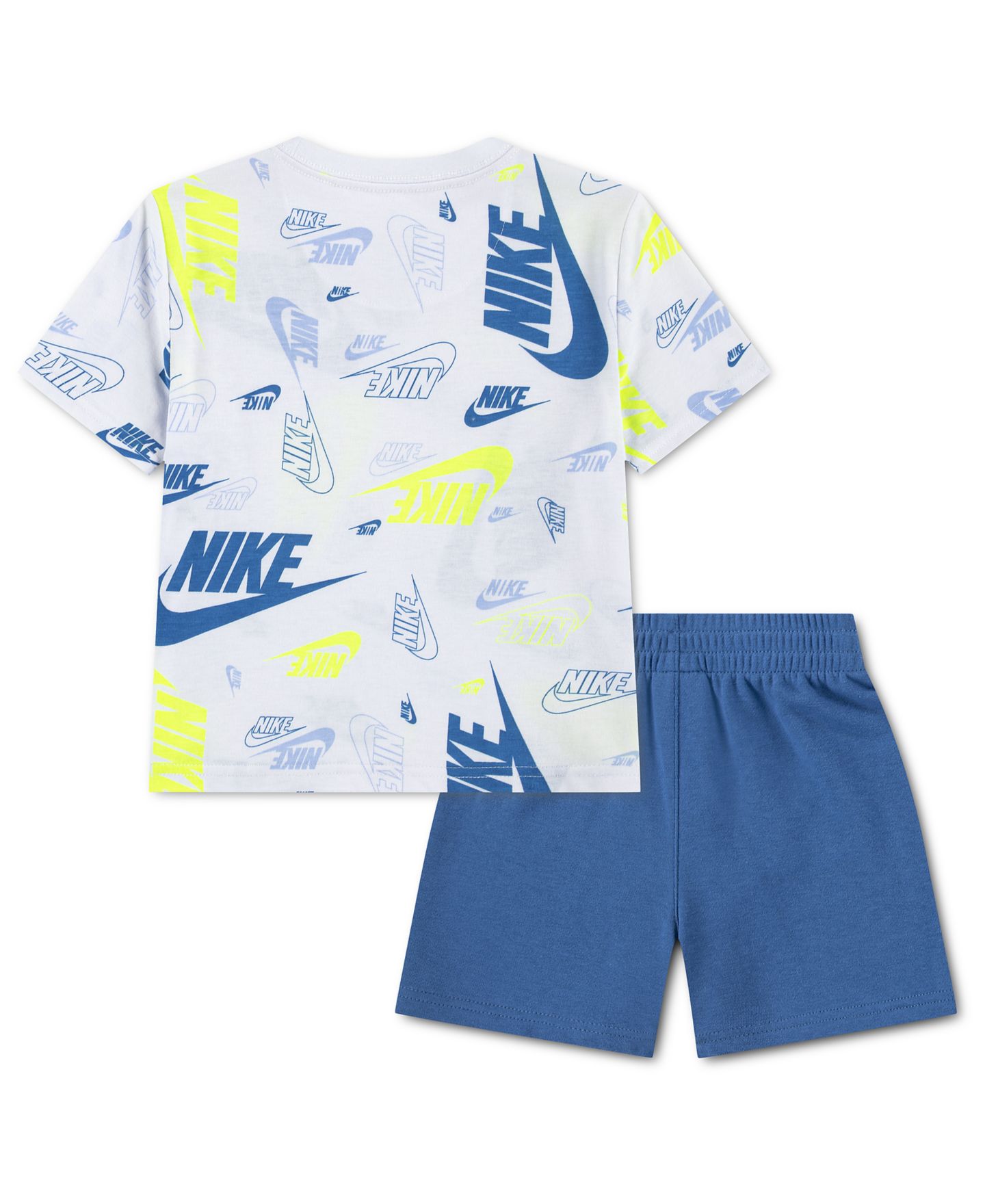 Комплект Nike Printed T-Shirt and French Terry Shorts, 2 Piece Set для мальчиков-малышей, цвет: Синий — фото 2