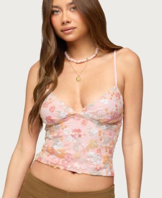 Women's Florale Bead and Sequin Tank Top