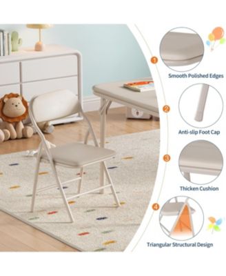 5 Piece Folding Kids Table and Chairs Set, Children Activity Table and Chairs Set for Dining Room,Daycare,Classrooms