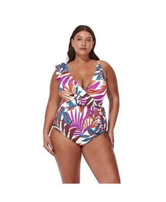 Women's V-Neck Surplice Ruffle One Piece