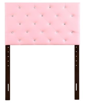 Twin Upholstered Headboard with Faux Jewel Tufting Adjustable Height 41 to 53 inch for Bedroom