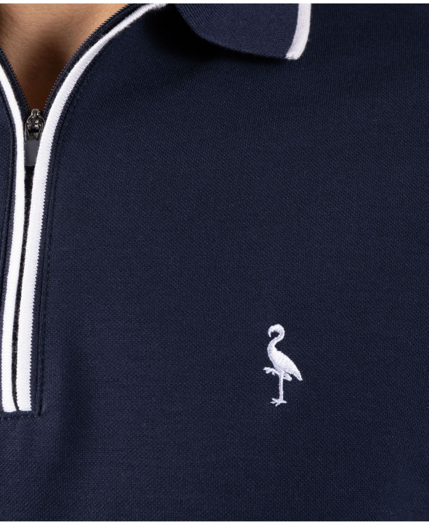 Men's Quarter Zip Fine Pique Polo Shirt