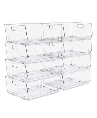 Large Stackable Open Front Storage Bins - For Pantry, Kitchen and Home Organization