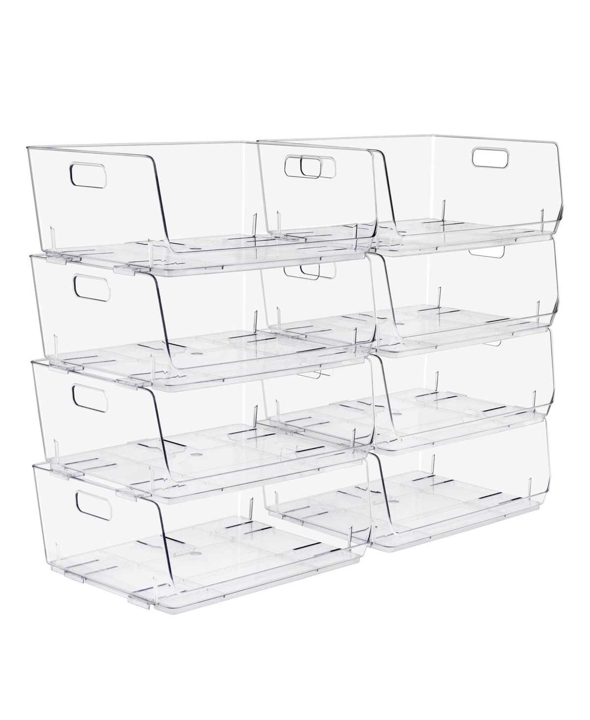Sorbus Large Stackable Open Front Storage Bins - For Pantry