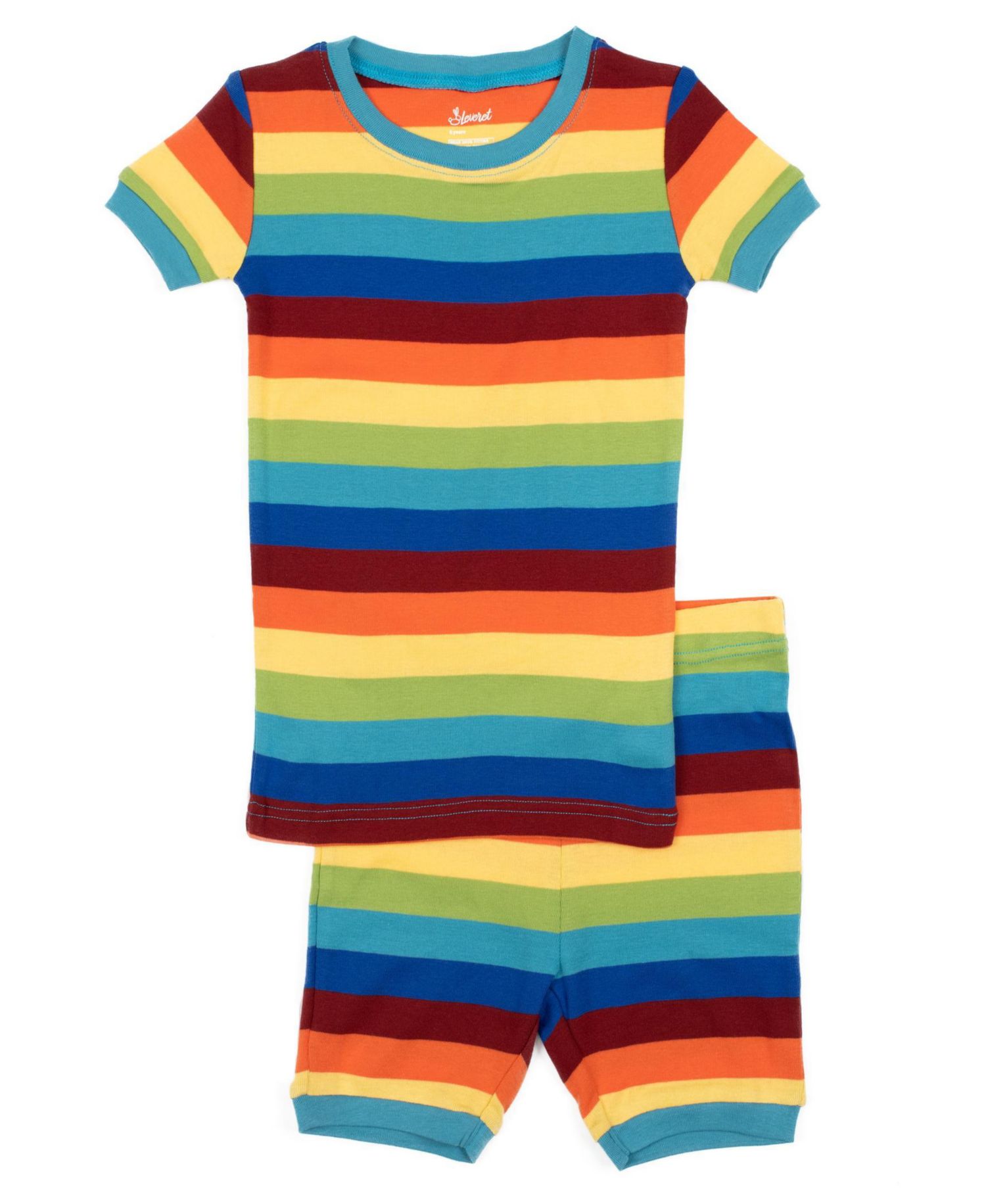Kids Matching Family Two Piece Cotton Short Sleeve Shirt and Shorts Striped Pajamas 6-10