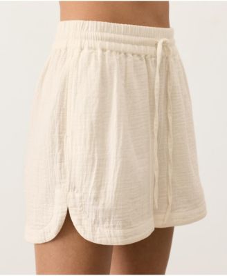 Women's Organic Cotton Coastal Double Gauze Curved Hem Short