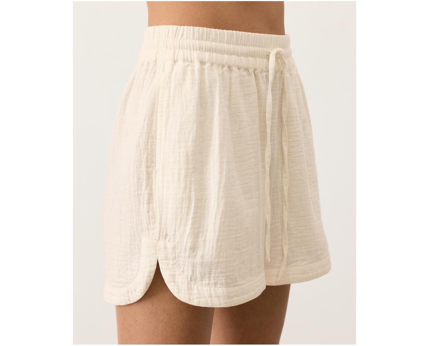 Women's Organic Cotton Coastal Double Gauze Curved Hem Short