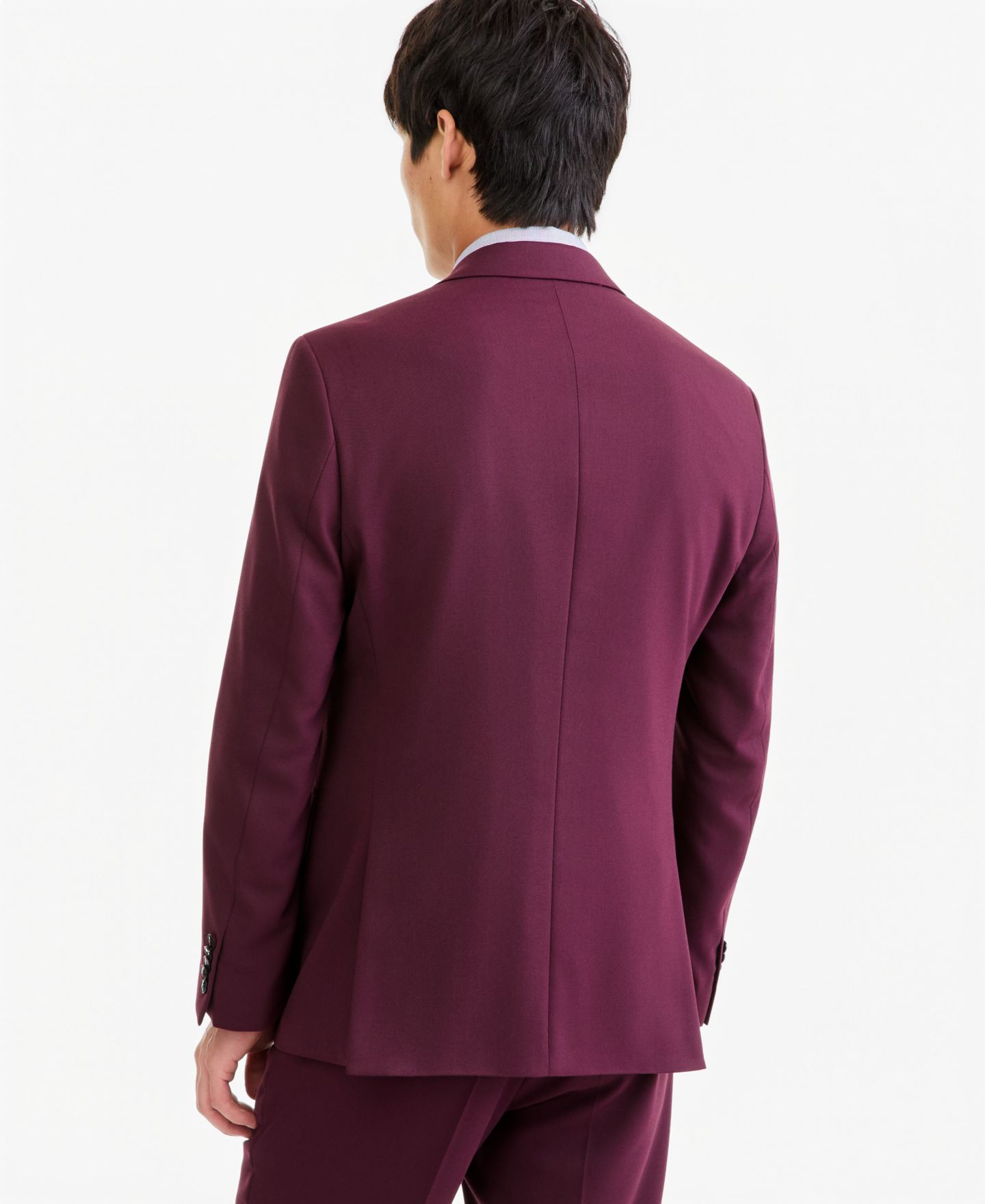 Мужской пиджак Hugo Boss Modern-Fit Solid Suit, цвет: Бордовый — фото 4