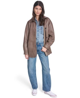 Women's Relaxed-Fit Faux Leather Jacket