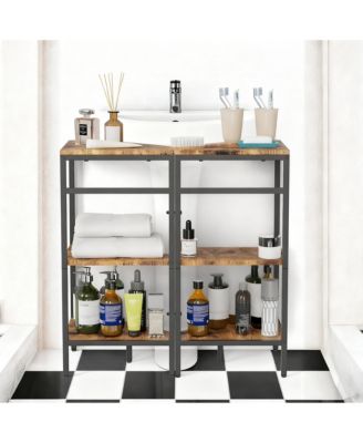 Under Pedestal Sink Shelf 2 Pack 3-Tier Corner Stand