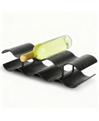 Countertop Wine shelf Wooden Storage Wavy Organizer Kitchen Cabinet Pantry Bar
