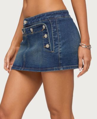 Women's Fridie Buttoned Denim Mini Skort