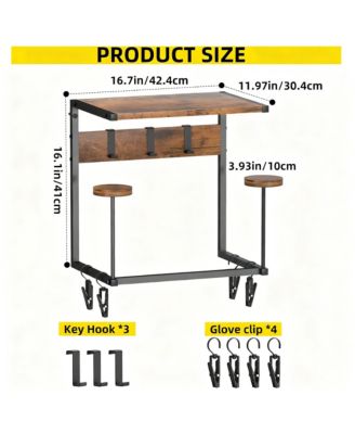 Helmet Wall Mount shelf Hat Stand Display Gear Storage Organizer Metal Wood