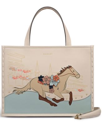 Kentucky Derby 26 Small Zip-Top Satchel Handbag