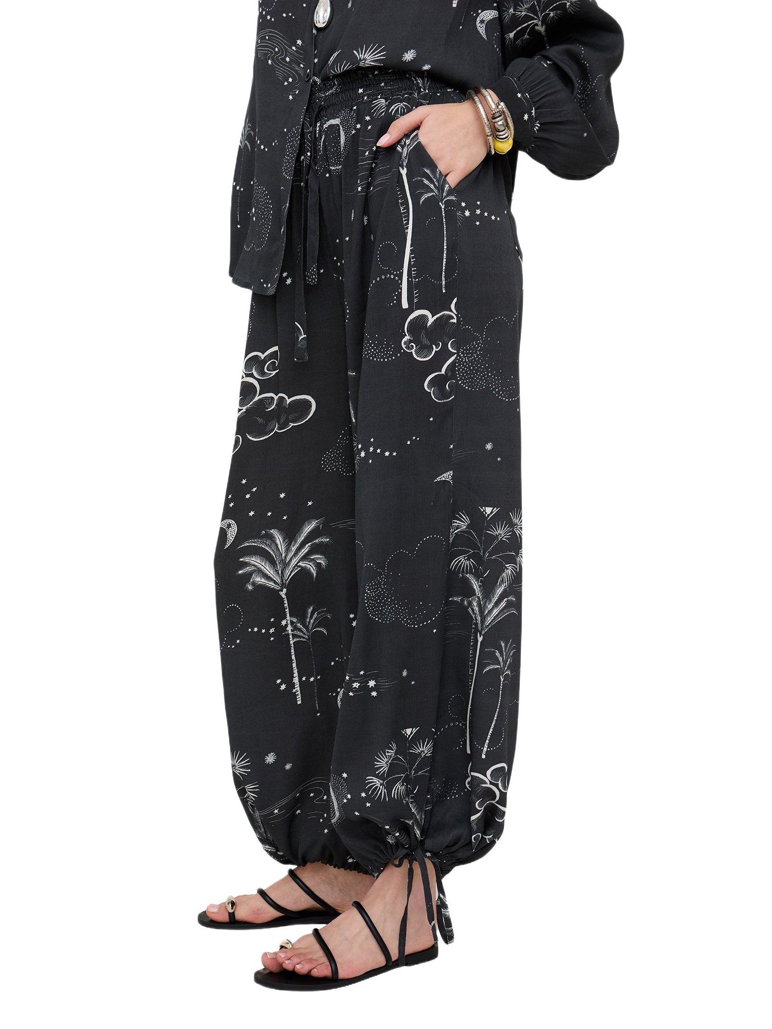 Women's Palm High Waist Palm Print Trouser