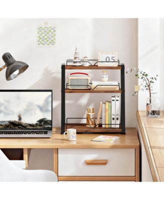 3-Tier Spice Rack Countertop Rustic Metal Shelf