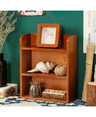 Tier Vintage Wooden Display Shelf Wall Hanging Freestanding Storage Holder