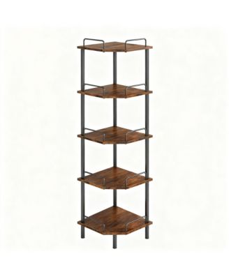 Corner Shelf Stand Industrial Metal Storage Rack for Home Office